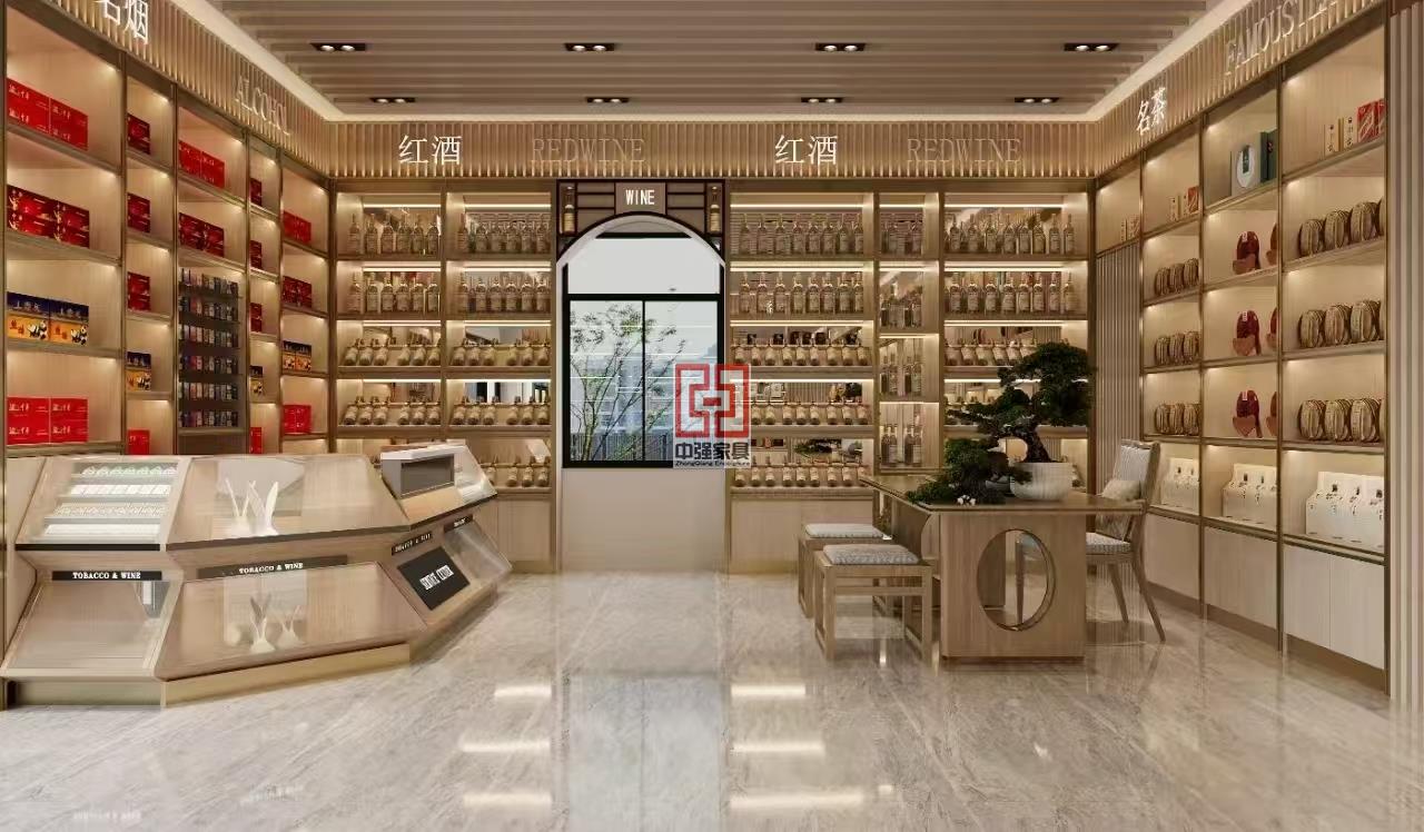 烟酒高档酒茅台五粮液店铺展柜定制-南京烟酒展柜定制